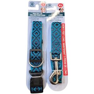 Teal Dog Leash & Collar Combo Large 18"-24" Neck NEW 2pc Set